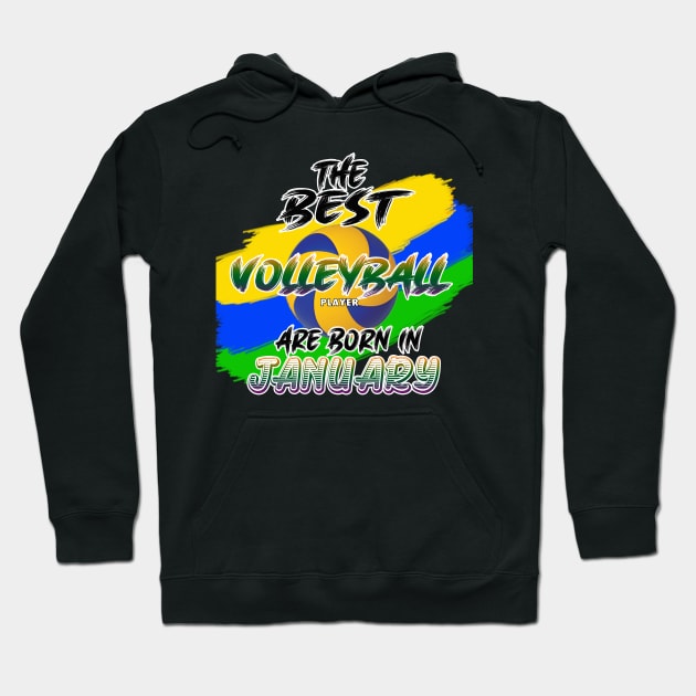 The Best Volleyball Player are Born in January Hoodie by werdanepo